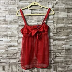 Sexy Lingerie Babydoll Adore Me Valentines Day Red w/hearts - sz Small